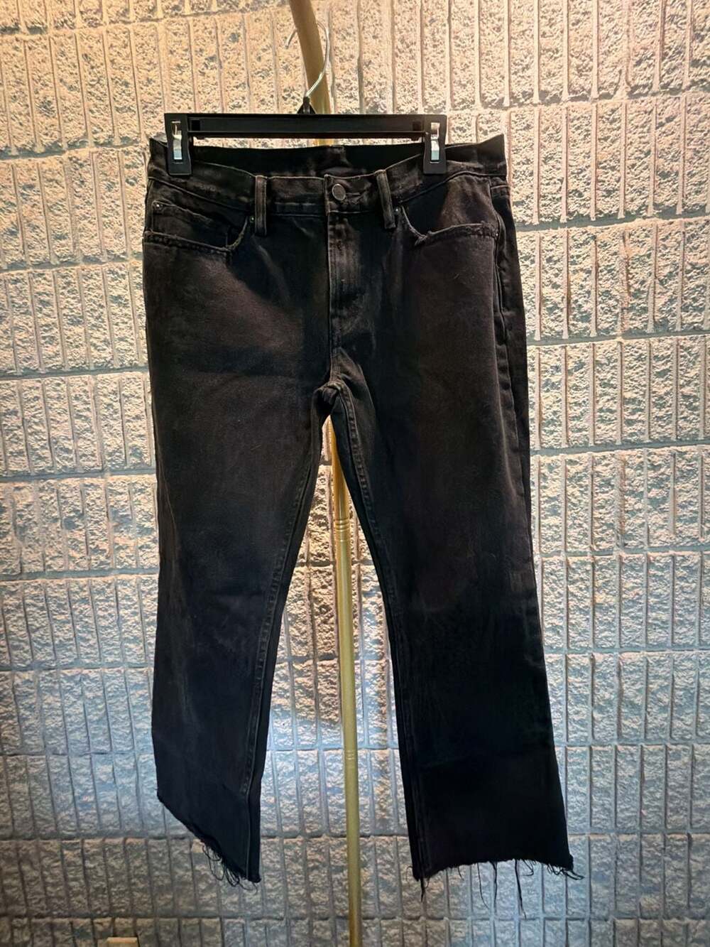 286 Allsaints Serene W29 Black Distressed Denim Jeans